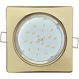 Светильник плоский GX53 H4 квадрат золото 41x106 Ecola