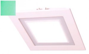 Светильник встраиваемый с зеленой подсветкой 12W/4W квадрат