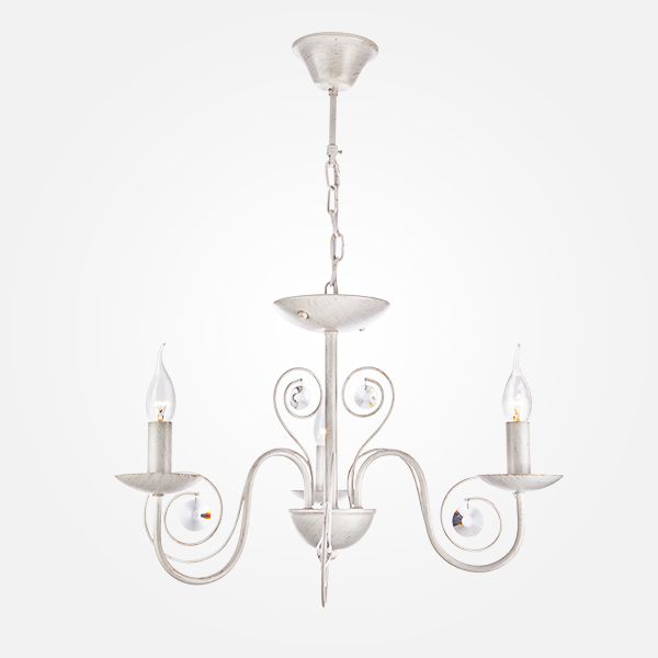 Люстра с двойным креплением 3*E14 60Вт белый с золотом IP20 Tomas (60018/3 белый с золотом) Eurosvet