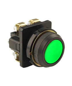 Выключатель кнопочный КЕ-011 У3 исп.2, зелёный, 1з+1р, цилиндр, IP40,10А, 660В Электротехник