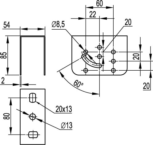 Крепление к потолку SML, цинк-ламельное DKC