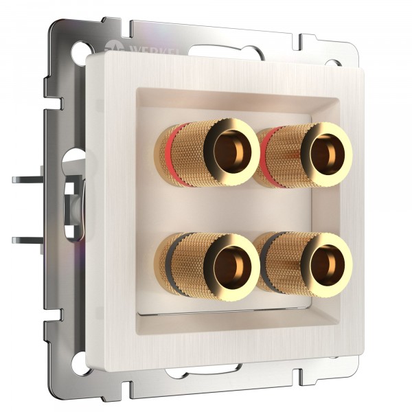 Встраиваемые механизмы Розетка СУ акустическая . перламутр рифленый IP20 Werkel