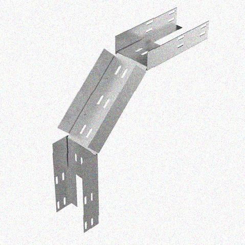 Лоток замковый перфорированный КСЗ 100х65-90 УХЛ1 для поворота трассы вниз на 90, горячее цинкование, S1,5