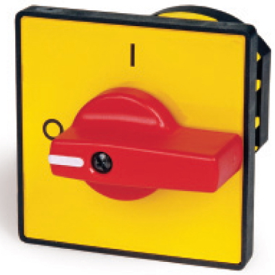 Желтая площадка и красн. ручка, 48х48, отв. 22 мм DKC Желтая площадка и красн. ручка, 48х48, отв. 22 мм DKC