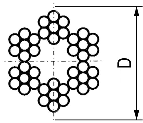 Трос стальной, толщина 2 мм, DIN 3055 DKC
