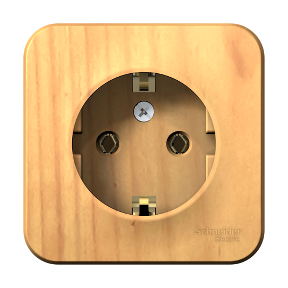 BLANCA Розетка 1-м ОП с/з, с изол.палст. ясень 