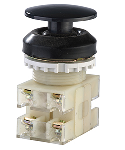 Выключатель кнопочный ВК30-10-22130-54 У2, черный, 2з+2р, гриб без фиксации, IP54, 10А. 660В Электротехник