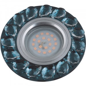 Св-к встр. Peonia MR16 Круг металл хром стекло дымчато-серый DLS-P107-2001 Fametto