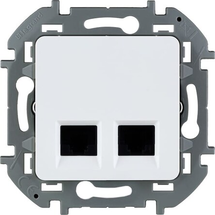 INSPIRIA Механизм розетки без лицевой панели СУ комп.2 мест.RJ45/RJ45 кат. 6 UTP . белый IP20 Legrand INSPIRIA Механизм розетки без лицевой панели СУ комп.2 мест.RJ45/RJ45 кат. 6 UTP . белый IP20 Legrand