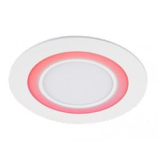 Светильник встраиваемый с красной подсветкой 12W/4W круг JazzWay