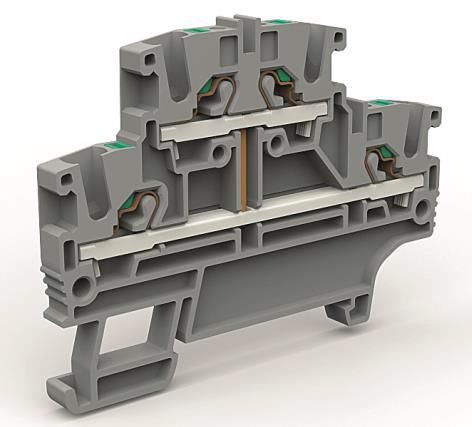 Двухярусная клемма с объединенными ярусами на 2,5 кв.мм синяя DKC