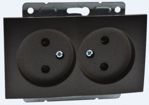 Despina/Larissa Механизм розетки без лицевой панели СУ 2 мест 10А графит IP20 Mono