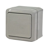 Quteo Выключатель ОУ 1 кл 10А серый IP44 Legrand