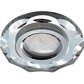 Светильник DL1653 MR16 GU 5.3 стекло с вогнутыми гранями хром 38x106 ECOLA