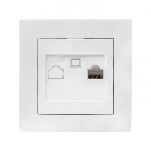 Валенсия Розетка компьютерная RJ-45 1-местная белая EKF