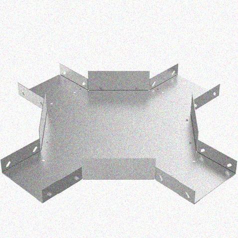 Лоток крестообразный замковый глухой КМЗГ 150х100 УТ1,5, оцинкованный лист, S1,5