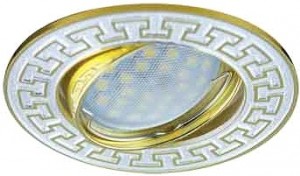 Св-к MR16 GU5.3 DL111 литой поворот. антик2 хром/сатин-золото Ecola