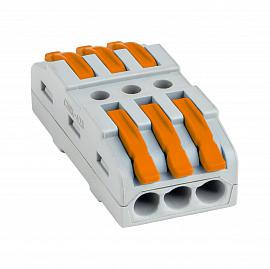 Строительно-монтажная клемма СМК 222-423 проходная 3 полюса 0,08-4мм2 (25шт) PROxima EKF