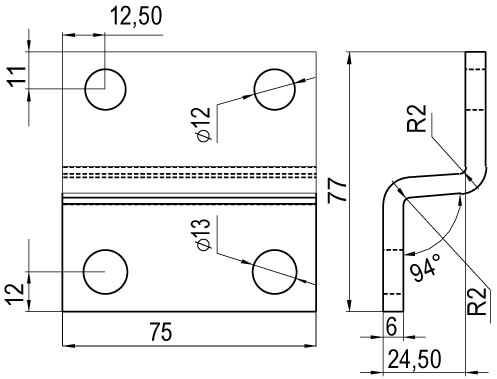 Пластина для крепления консолей BBF-60 к тяжелому подвесу/профилю, горячеоцинкованная DKC