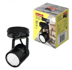 Светильник накладной SOTTO спот GU10 (max 35W) 220V 80x90x130 мет/черн Fametto