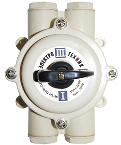 Переключатель пакетный ПП 2-16/Н3 М2 пл. 56 (16А, пластмассовый корпус, IP56) Электротехник