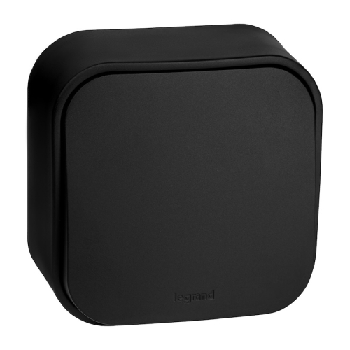 Quteo Выключатель одноклавишный IP20 10А 250В винтовые зажимы накладной монтаж - чёрный матовый Legrand