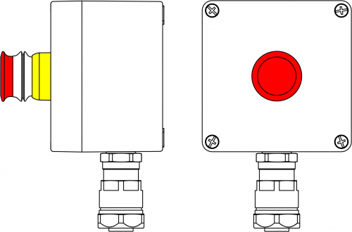 Взрывозащищ. пост упр. из полиэстера CPE-P-03-(1xP3E(11))-1x6018ANP22BKM2SB(C)1Ex d e IIC Т5 Gb / Ex tb IIIC T95°C Db IP66 DKC