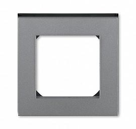 Levit Рамка горизонт/вертик 1 мест . сталь/дымчатый чёрный IP20 ABB Levit Рамка горизонт/вертик 1 мест . сталь/дымчатый чёрный IP20 ABB