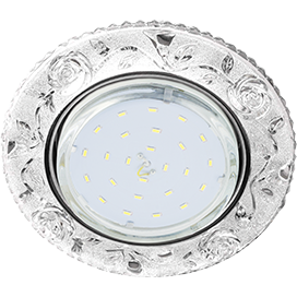 Светильник GX53 H4  LD7071 Круг "Розы" прозрачный/Хром 35х125 ECOLA