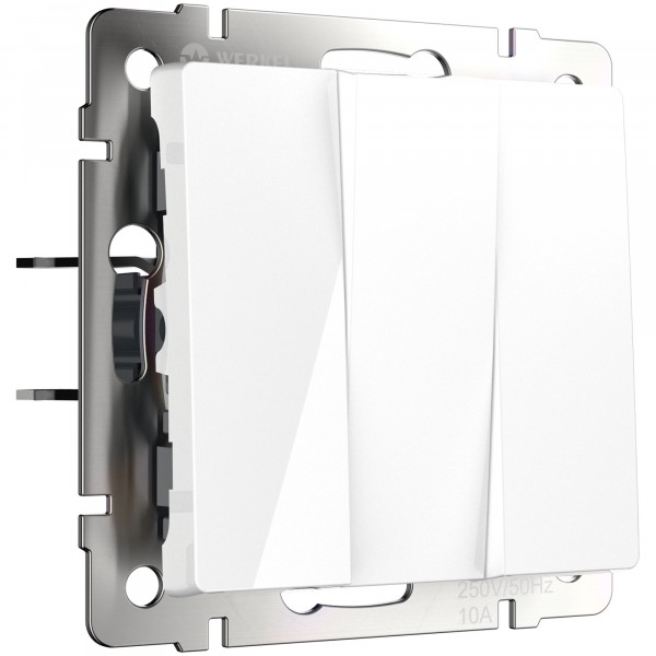 Встраиваемые механизмы Выключатель СУ 3-кл 10А Белый IP20 Werkel