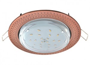 Светильник встраиваемый GX53 "Чеканка" металл черненая медь