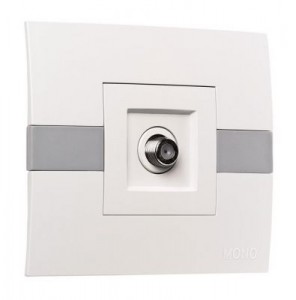 ECO Розетка СУ комп. RJ45 . белый/серый IP20 Mono