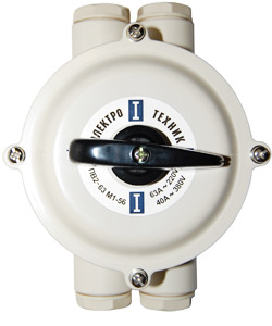 Выключатель пакетный ПВ 2-63 М1 пл. 56 (63А, пластмассовый корпус, IP56) Электротехник