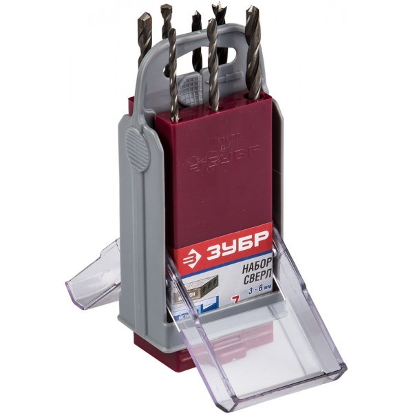 7 шт., в супер боксе, набор сверл комбинированный ЗУБР
