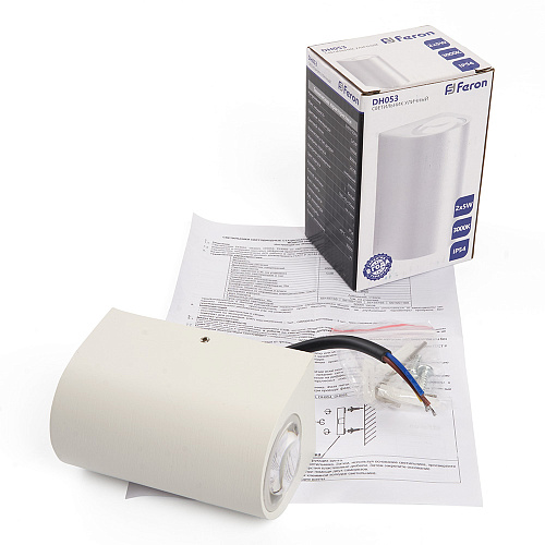 Светильник уличный светодиодный, 2х5W, 800Lm, 3000K, белый DH053 Feron