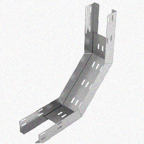 Лоток перфорированный КП 200х80-90 УТ1,5 для поворота трассы вверх на 90, оцинкованный лист S1,0