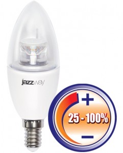Лампа св/д свеча  7W Е14 4000К Прозрачный Диммир.JazzWay