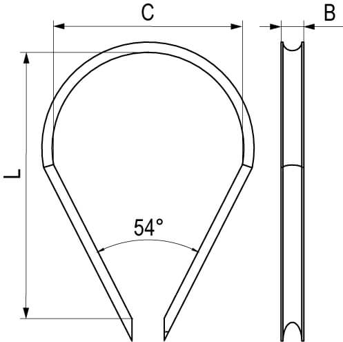Коуш стальной оцинкованный под трос D2-D3 DKC