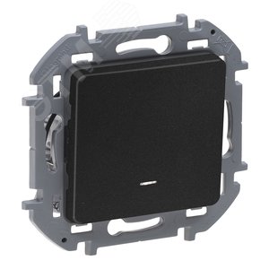 INSPIRIA Механизм выключателя СУ 1 кл. с подсветкой 10А антрацит IP20 Legrand