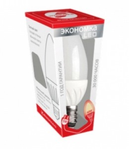 Лампа светодиодная LED свеча 5W Е27 белый Космос