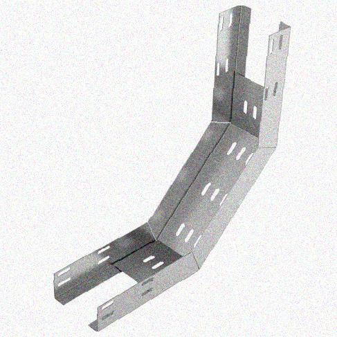 Лоток перфорированный КП 400х65-90 УХЛ2,5 для поворота трассы вверх на 90, оцинкованный лист S1,5