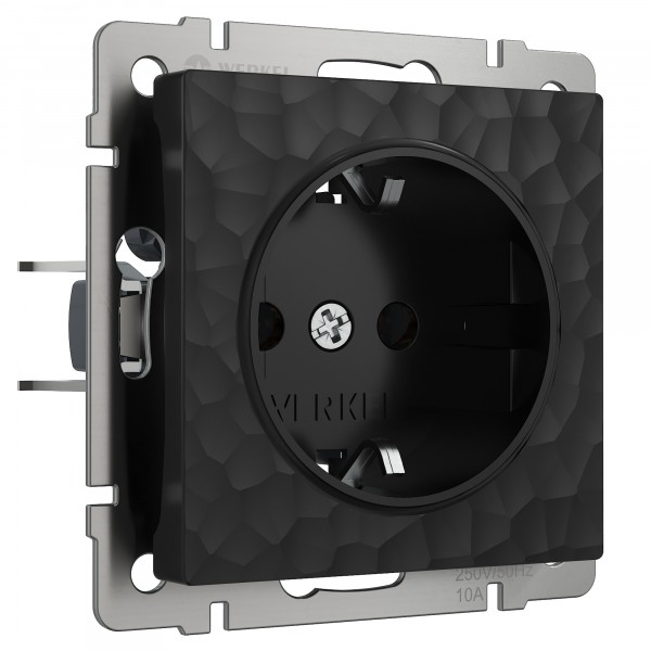 Hammer Механизм розетки без лицевой панели СУ 1 мест. с зазем. 16А Черный IP20 Werkel