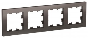 ATLASDESIGN Рамка универсальная 4-м . мокко IP20 (уп.5шт) Schneider Electric