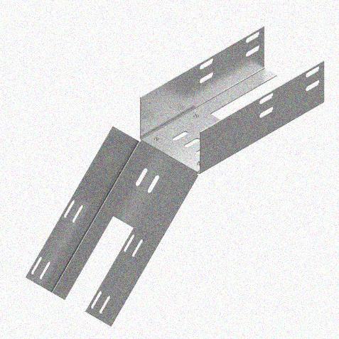 Лоток перфорированный КС 600х50-45 У3 для поворота трассы вниз на 45, окрашенный, S1,5
