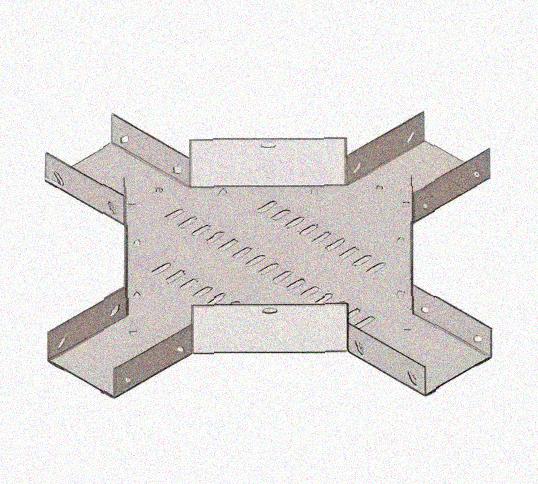 Лоток крестообразный перфорированный КМ 100х50 УТ1,5, оцинкованный лист S1,0
