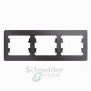 GLOSSA  Рамка горизонтальная 3-м . графит IP20 Schneider Electric