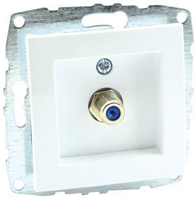 Despina/Larissa Механизм розетки без лицевой панели СУ спутник. SAT (F-разъем) мама . Белый IP20 Mono