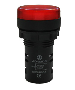 Индикаторная лампа AD-22DS, красная, светодиодная матрица d=22мм, 230В Электротехник