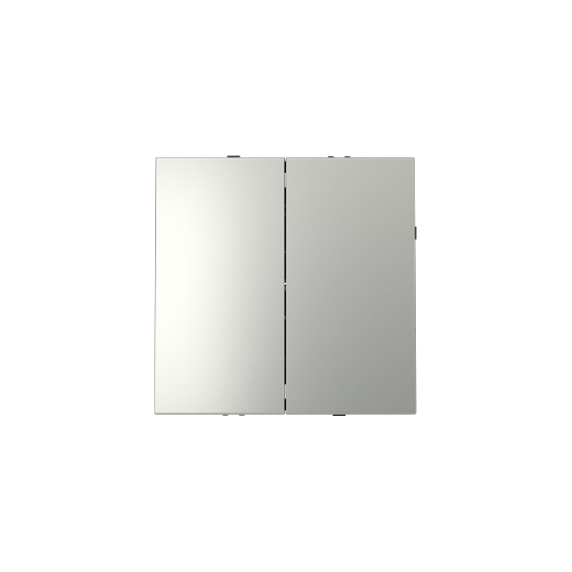 Выключатель с самовозвратом встраиваемый Voltum S70 двухклавишный 10А, (сталь)