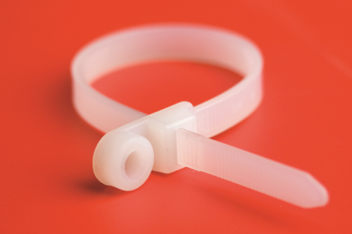 Хомут P6.6 с монтажным отверстием, белый, 7,8x380 DKC